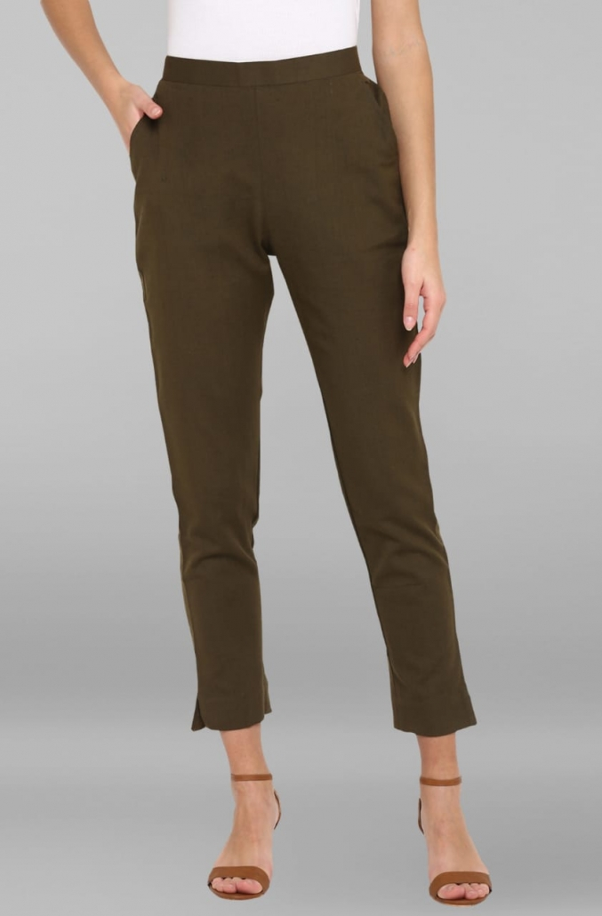Black Organic Cotton Narrow Pants